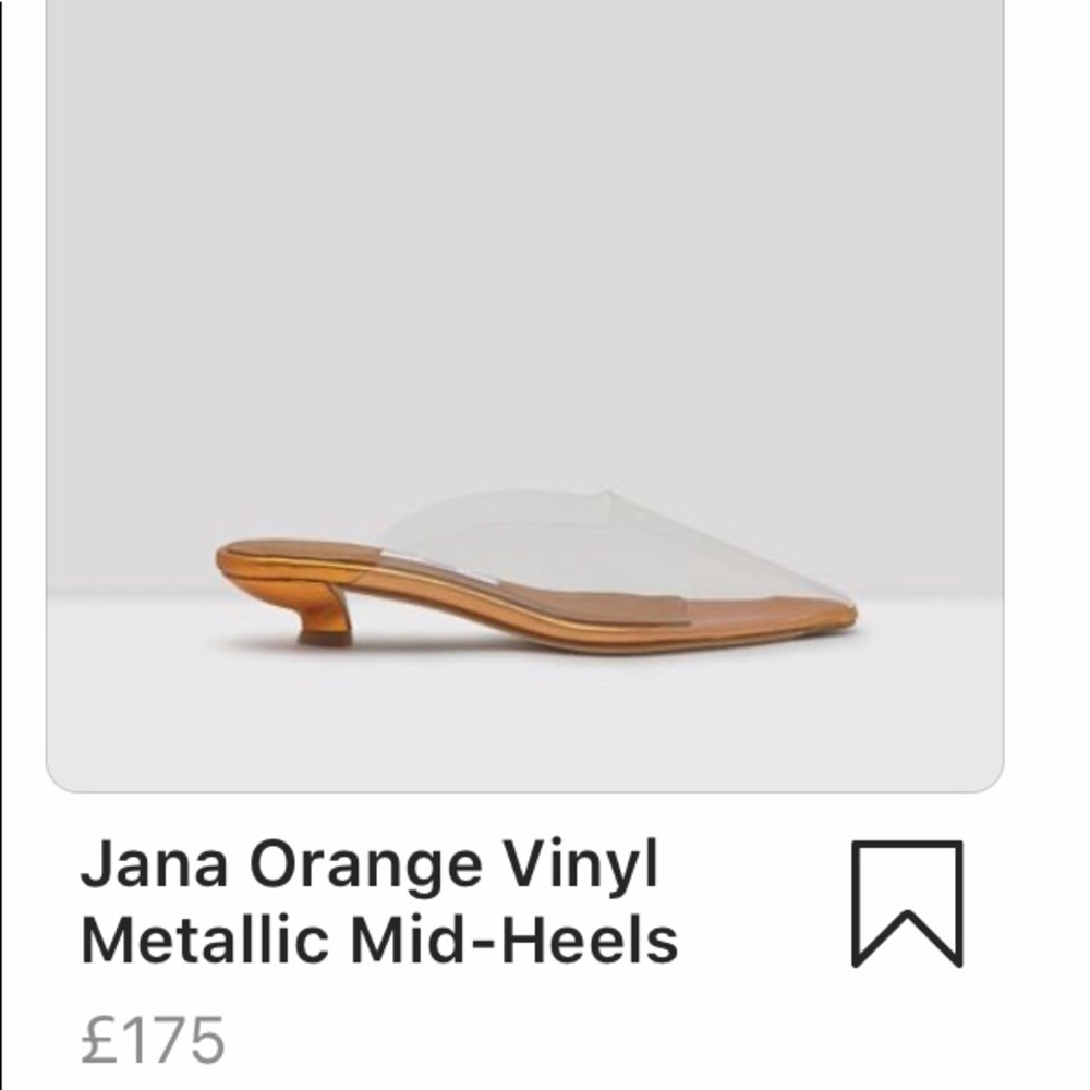 Miista Jana Orange Vinyl Metallic Midi Shoes 🍊